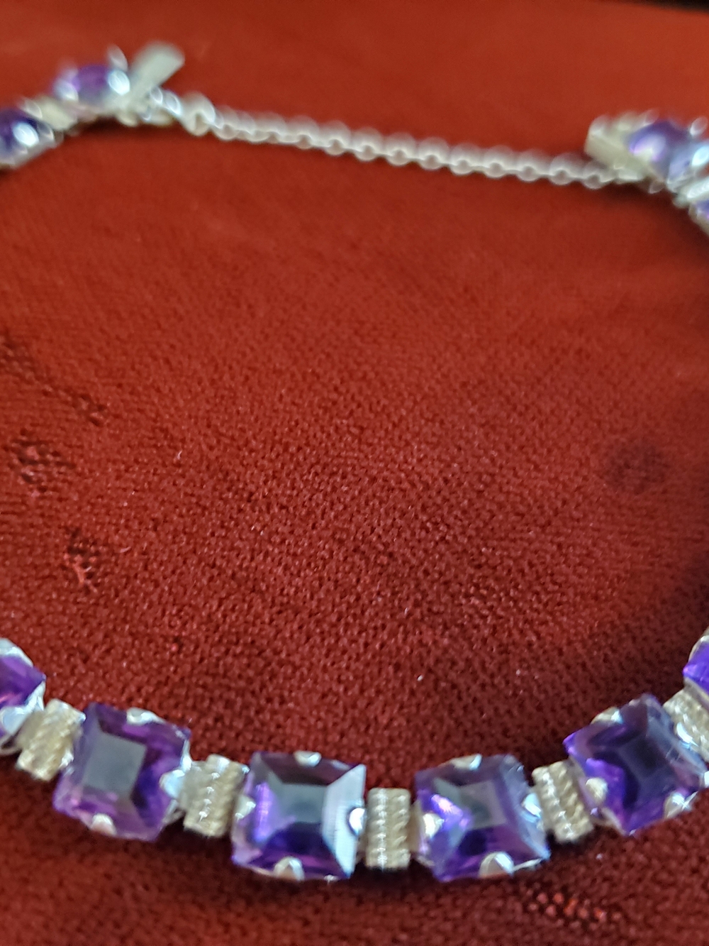 Sterling Silver Amethyst Bracelet - Women Jewelry